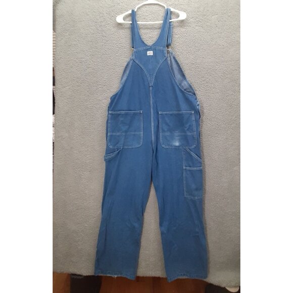 Liberty Blue Denim bibbed Overalls Med wash 40x30 fit 40x28 SizeXL 100% Cotton - Picture 2 of 13